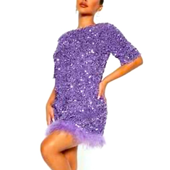 Fashion Nova Dresses & Skirts - Fashion Nova Purple Sequin Mini-Dress Size Medium